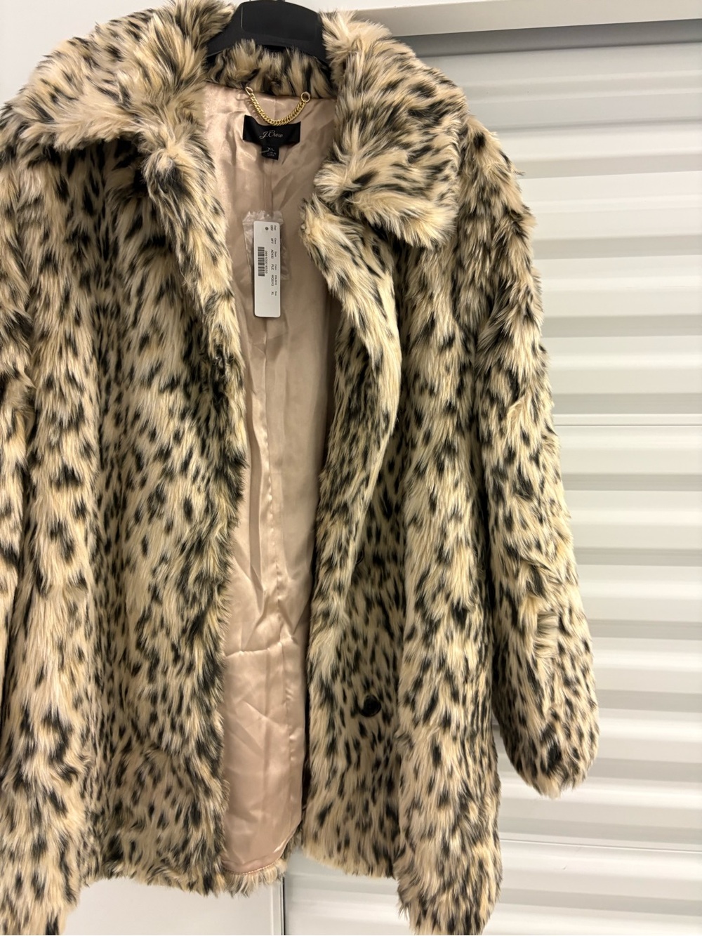 J. Crew Leopard Faux Fur Coat. Size XL. New with tags.